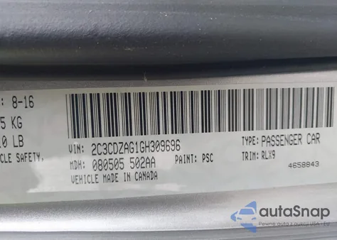 2016 Dodge Challenger Sxt Plus z USA, uszkodzony, nr VIN 2C3CDZAG1GH309696